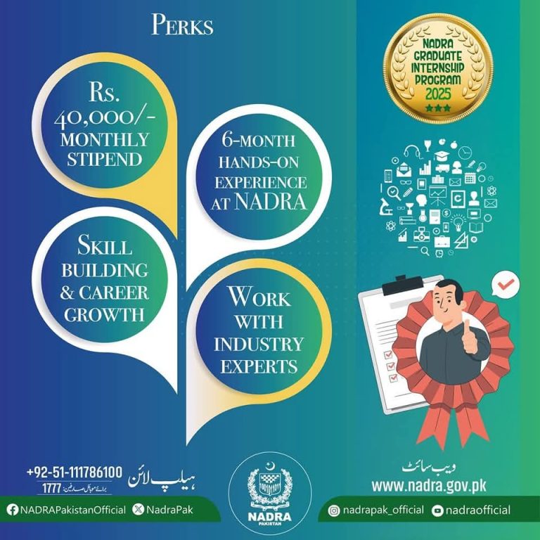 NADRA Internship Program 2025 for All Pakistani Fresher Graduates