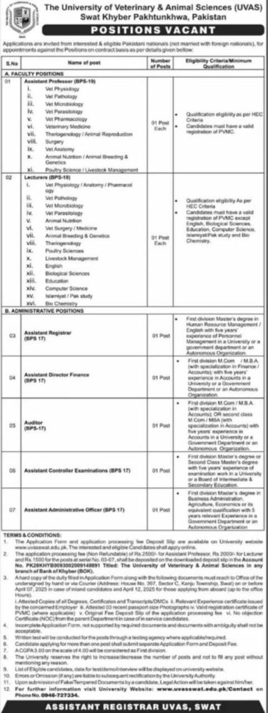 University of Veterinary & Animal Sciences UVAS Swat